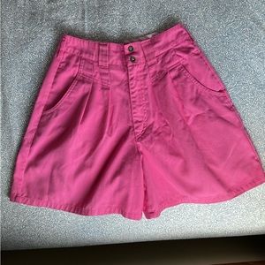 Vintage Pink Pleated Shorts